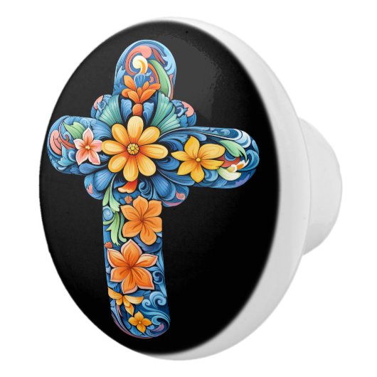 Mexican Talavera Cross Ceramic Knob Keramische Knop (Rechts)