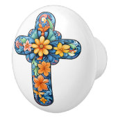 Mexican Talavera Cross Ceramic Knob Keramische Knop (Rechts)