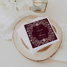 Mexican Talavera Deep Red Wedding  Servet