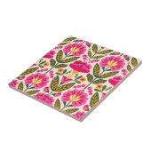 Mexican Talavera Flowers Fuchsia Pink Floral  Tegeltje (Zijkant)
