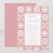 Mexican Talavera Pink Cielito Lindo Baby shower Kaart (Voorkant / Achterkant)