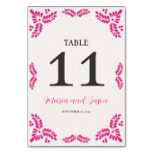 Mexican Talavera Pink Floral Minimalist Wedding Kaart (Voorkant)