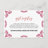 Mexican Talavera Red Floral Minimalist Wedding Informatiekaartje (Voorkant)