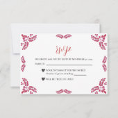 Mexican Talavera Red Floral Minimalist Wedding RSVP Kaartje (Voorkant)