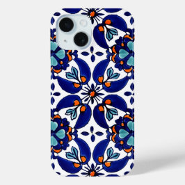 Mexican Talavera Terracotta Tegel Design No. 1 iPhone 15 Case