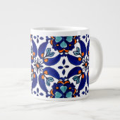 Mexican Talavera Terracotta Tegel Design No. 1 Grote Koffiekop (Voorkant rechts)