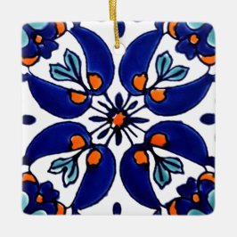 Mexican Talavera Terracotta Tegel Design No. 1 Keramisch Ornament
