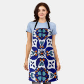 Mexican Talavera Terracotta Tegel Design No. 1 Schort (Gedragen)