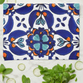 Mexican Talavera Terracotta Tegel Design No. 1 Theedoek (Gevouwen)