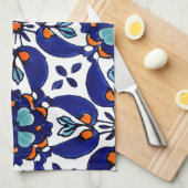 Mexican Talavera Terracotta Tegel Design No. 1 Theedoek (Quarter Fold)