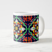 Mexican Talavera Terracotta Tegel Design No. 2 Grote Koffiekop (Voorkant rechts)