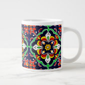 Mexican Talavera Terracotta Tegel Design No. 2 Grote Koffiekop (Rechts)