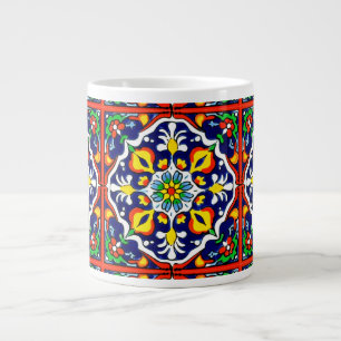 Mexican Talavera Terracotta Tegel Design No. 3 Grote Koffiekop