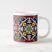 Mexican Talavera Terracotta Tegel Design No. 3 Grote Koffiekop (Rechts)