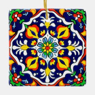 Mexican Talavera Terracotta Tegel Design No. 3 Keramisch Ornament