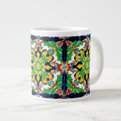 Mexican Talavera Terracotta Tegel Design No. 4 Grote Koffiekop (Voorkant rechts)