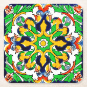 Mexican Talavera Terracotta Tegel Design No. 4 Kartonnen Onderzetters (Voorkant)
