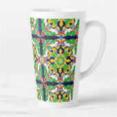 Mexican Talavera Terracotta Tegel Design No. 4 Latte Mok (Rechts)