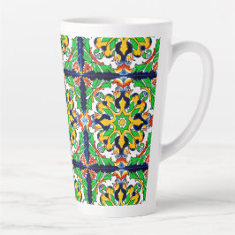 Mexican Talavera Terracotta Tegel Design No. 4 Latte Mok