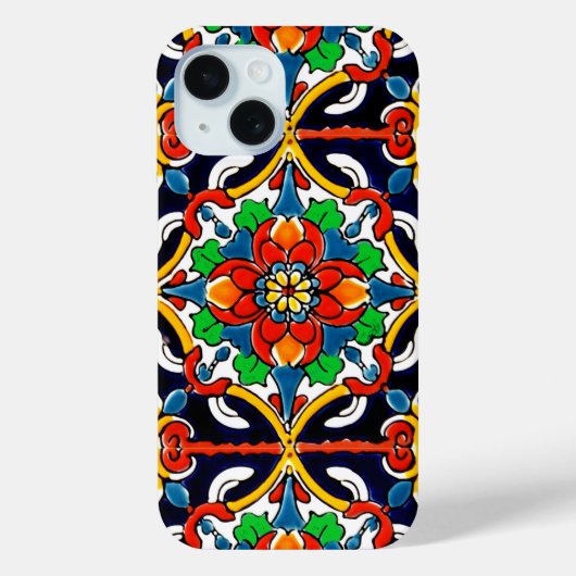 Mexican Talavera Terracotta Tegel Design No. 5 Case-Mate iPhone Case (Achterkant)