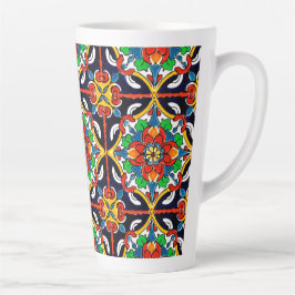 Mexican Talavera Terracotta Tegel Design No. 5 Latte Mok