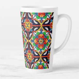 Mexican Talavera Terracotta Tegel Design No. 5 Latte Mok