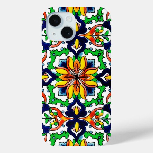 Mexican Talavera Terracotta Tegel Design No. 6 Case-Mate iPhone Case (Achterkant)