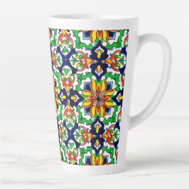Mexican Talavera Terracotta Tegel Design No. 6 Latte Mok
