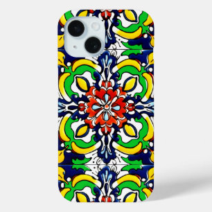Mexican Talavera Terracotta Tegel Design No. 7 iPhone 15 Case