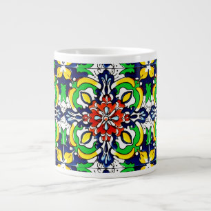 Mexican Talavera Terracotta Tegel Design No. 7 Grote Koffiekop