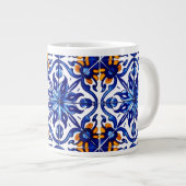 Mexican Talavera Terracotta Tegel Design No. 8 Grote Koffiekop (Voorkant rechts)