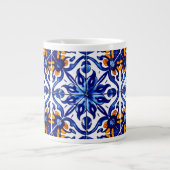 Mexican Talavera Terracotta Tegel Design No. 8 Grote Koffiekop (Voorkant)