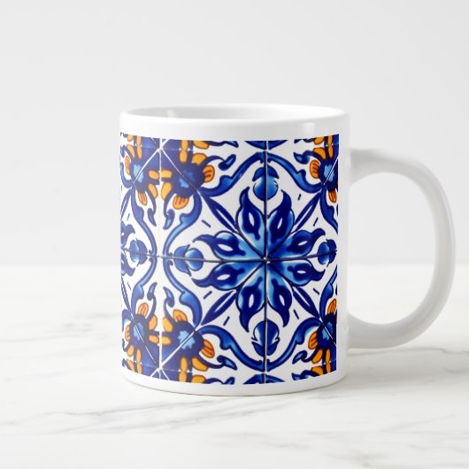Mexican Talavera Terracotta Tegel Design No. 8 Grote Koffiekop (Rechts)