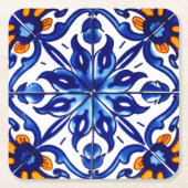 Mexican Talavera Terracotta Tegel Design No. 8 Kartonnen Onderzetters (Voorkant)