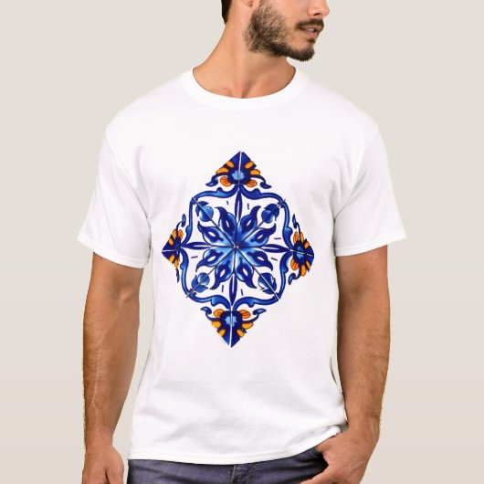 Mexican Talavera Terracotta Tegel Design No. 8 T-shirt (Voorkant)