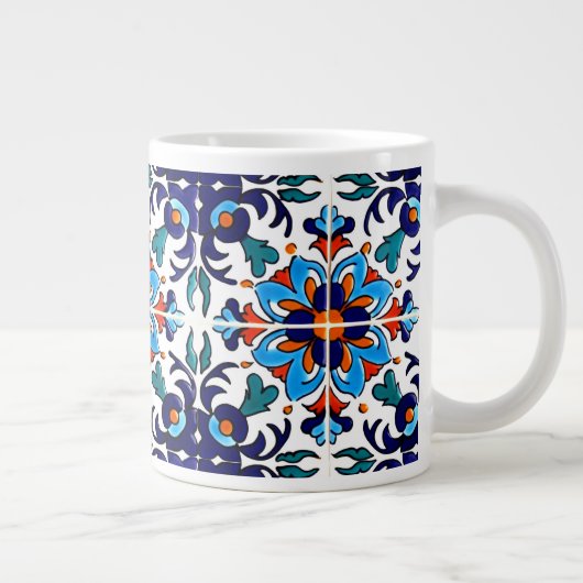 Mexican Talavera Terracotta Tegel Design No. 9 Grote Koffiekop (Rechts)