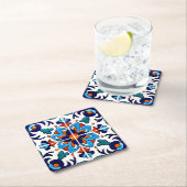 Mexican Talavera Terracotta Tegel Design No. 9 Kartonnen Onderzetters (Insitu)