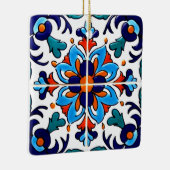 Mexican Talavera Terracotta Tegel Design No. 9 Keramisch Ornament (Rechts)