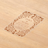 Mexican Talavera Terracotta Wedding Acryl Uitnodigingen (Laagn)