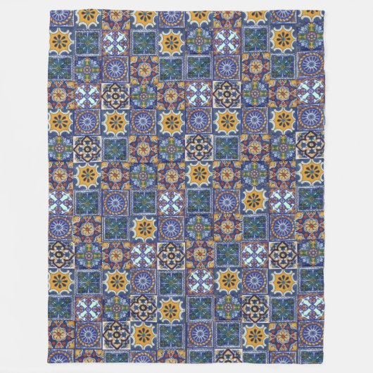 Mexican Talavera Tiles Fleece Deken (Voorkant)