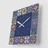 Mexican Talavera Tiles Vierkante Klok (Hoek)