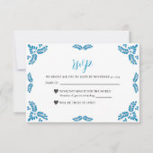 Mexican Talavera Turquoise Minimalist Wedding RSVP Kaartje (Voorkant)