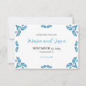 Mexican Talavera Turquoise Minimalist Wedding Save The Date (Voorkant)