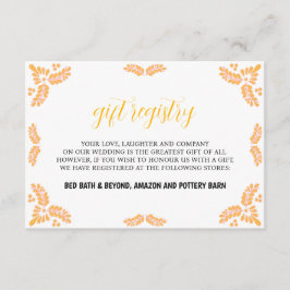 Mexican Talavera Yellow Floral Minimalist Wedding Informatiekaartje