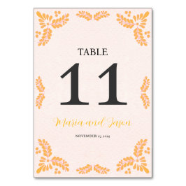 Mexican Talavera Yellow Floral Minimalist Wedding Kaart