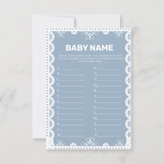 Mexican Theme Baby Naam suggesties spel kaart (Voorkant)