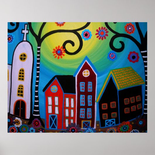 MEXICAN TOWN PAINTING POSTER (Voorkant)