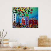 MEXICAN TOWN PAINTING POSTER (Keuken)