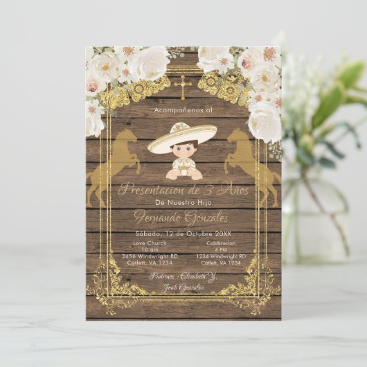 Mexican Tres Anos Boy  Kaart (Staand voorkant)