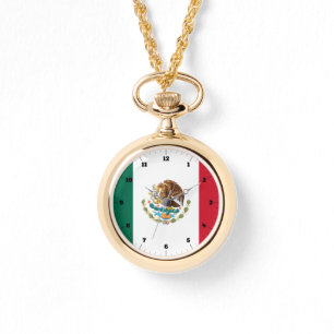 MEXICAN TRICOLOR FLAG GREEN WHITRED WATCH HORLOGE
